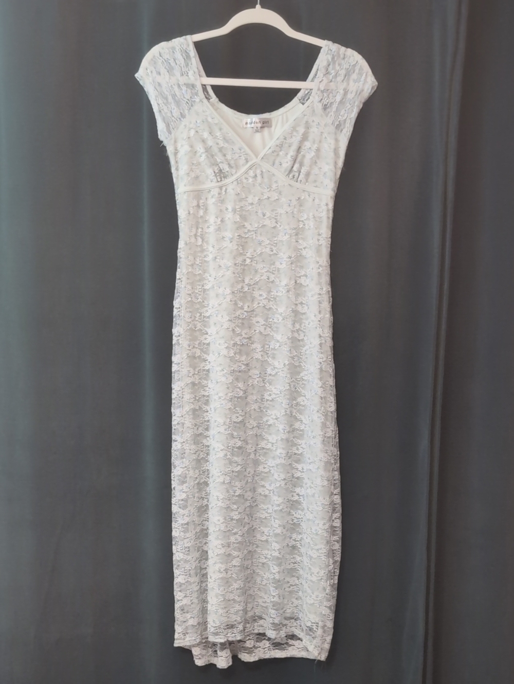Pastel Sage Green Lace Maxi Dress
